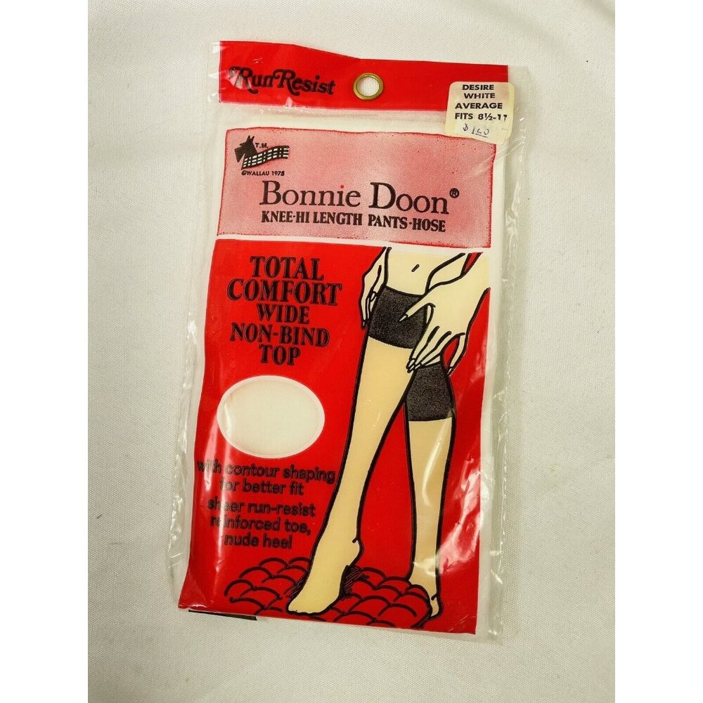 Bonnie Dune Knee Hi PANTYHOSE HOSIERY STOCKING Desire White Size Average 8.5-11